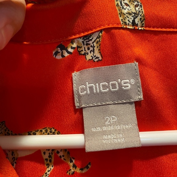 Orange Animal Print Blouse - Picture 4 of 5